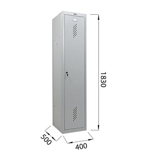 Шкаф металлический для одежды BRABIX "LK 11-40", УСИЛЕННЫЙ, 1 секция, 1830х400х500 мм, 20 кг, 291130, S230BR403102