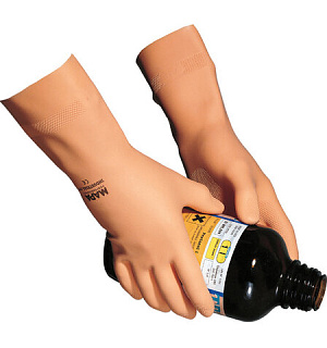 Перчатки латексные MAPA Industrial/Alto 299, хлопчатобумажное напыление, размер 7 (S), оранжевые