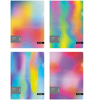 Папка-уголок Berlingo "Gradient", 200мкм, с рисунком, с эффектом блесток, ассорти