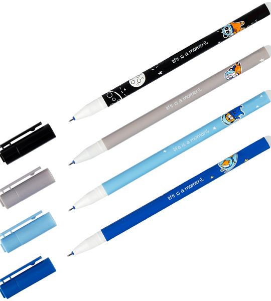 Ручка гелевая стираемая MESHU "Space Adventure" синяя, 0,5мм, корпус ассорти