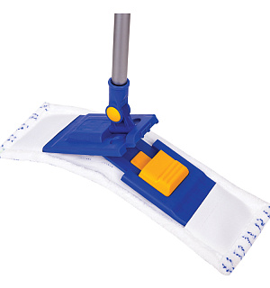 Швабра OfficeClean Professional, пласт. держатель 40см, насадка МОП микрофибра/абразив(карман)