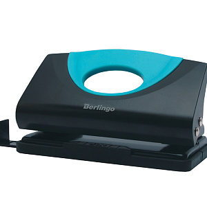 Дырокол Berlingo "Office Soft" 10л., пластиковый, синий, с линейкой