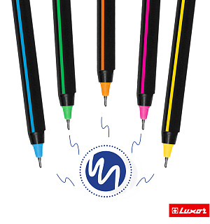 Ручка шариковая Luxor "Stick Soft Touch" синяя, 0,7мм, корпус ассорти