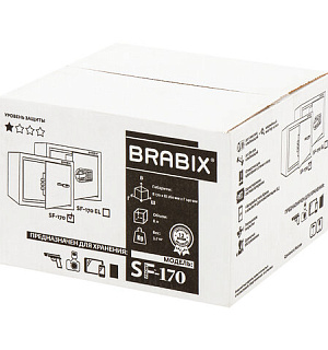 Сейф мебельный BRABIX "SF-170KL", 170х260х230 мм, ключевой замок, черный, 291142, S103BR210514
