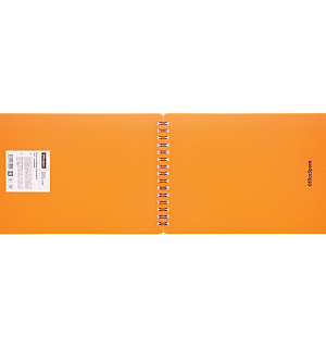 Блокнот А5 60л. на гребне OfficeSpace "Neon", оранжевая пластиковая обложка