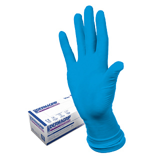 Перчатки латексные Dermagrip "High Risk", M, 25 пар (50шт), неопудренные, сверхпроч., карт. короб