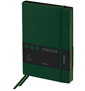 Записная книжка А5 80л., кожзам, Berlingo "Western", с резинкой, зеленый