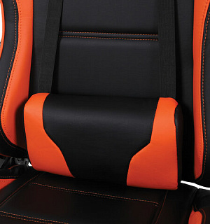 Кресло компьютерное BRABIX "GT Racer GM-100", две подушки, экокожа, черное/оранжевое, 531925