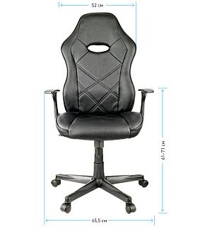 Кресло игровое Helmi HL-S04 "Mixed", экокожа черная