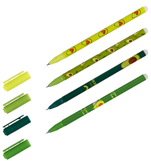 Ручка гелевая стираемая MESHU "Avocado" синяя, 0,5мм, корпус ассорти