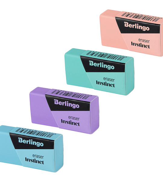Ластик Berlingo "Instinct", термопластичная резина, цвета ассорти, 40*20*10мм