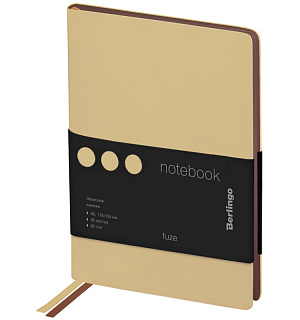 Записная книжка А6 80л., кожзам, Berlingo "Fuze", цветной срез, бежевый