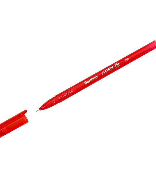 Ручка гелевая стираемая Berlingo "Apex E" красная, 0,5мм, трехгранная