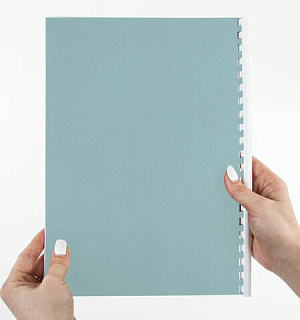 Обложки картонные для переплета, А4, КОМПЛЕКТ 100 шт., тиснение под кожу, 230 г/м2, голубые, BRAUBERG, 530952