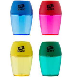 Точилка пластиковая ArtSpace 1 отверстие, контейнер, ассорти, пакет