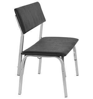 Банкетка со спинкой "Астрид", 1200х470х796 мм, серый каркас, кожзам черный