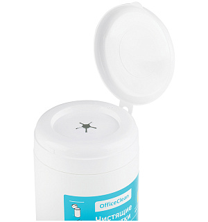 Салфетки чистящие влажные OfficeClean, универсальные, в тубе, с ароматом абрикоса, 100шт.