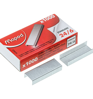 Скобы для степлера №24/6 Maped "Standard", оцинкованные, 1000шт.