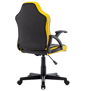 Кресло компьютерное BRABIX "Shark GM-203", экокожа, черное/желтое, 532514