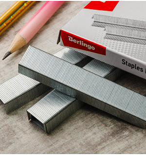 Скобы для степлера №23/20 Berlingo, оцинкованные, 1000шт.