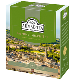Чай Ahmad Tea "Jasmine Green Tea", зеленый с жасмином, 100 фольг. пакетиков по 2г