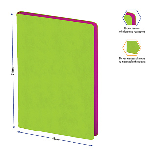 Записная книжка А5 80л., кожзам, Berlingo "Fuze", цветной срез, салатовый