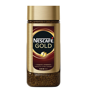 Кофе молотый в растворимом NESCAFE (Нескафе) "Gold", сублимированный, 95 г, стеклянная банка, 04813, 12326188