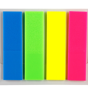 Флажки-закладки OfficeSpace, 45*12мм, 20л.*4 неоновых цвета, европодвес