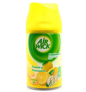 Сменный баллон для освежителя воздуха Airwick Freshmatic "Лимон и Женшень", 250мл