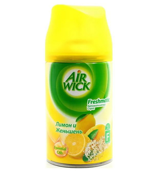 Сменный баллон для освежителя воздуха Airwick Freshmatic "Лимон и Женшень", 250мл