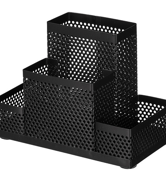 Подставка Attache 4х секц. для канц.прин. башня ,мет.сет,160х110х80мм чёрн