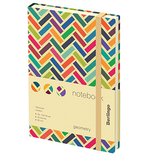 Записная книжка А6 80л., кожзам, Berlingo "Geometry", с рисунком