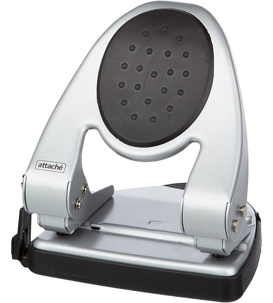 Дырокол ATTACHE 6730 до 30л., металл.,с лин.,с рез.вставкой,серебр.