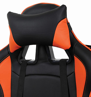 Кресло компьютерное BRABIX "GT Racer GM-100", две подушки, экокожа, черное/оранжевое, 531925