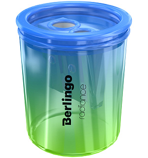 Точилка пластиковая Berlingo "Radiance" 2 отверстия, контейнер, ассорти