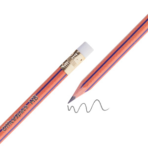 Карандаш ч/г OfficeSpace HB, с ластиком, заточен., пластиковый, полосатый