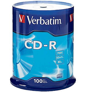 Диск CD-R 700Mb Verbatim 52x Cake Box (100шт)