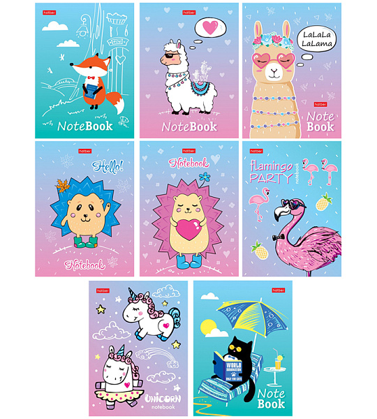 Блокнот А6 24л. на скрепке Hatber "Милые создания"