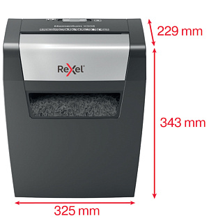 Уничтожитель (шредер) REXEL MOMENTUM X308, 3 уровень секретности, фрагменты 5х42 мм, 8 листов, 15 л, 2104570EU