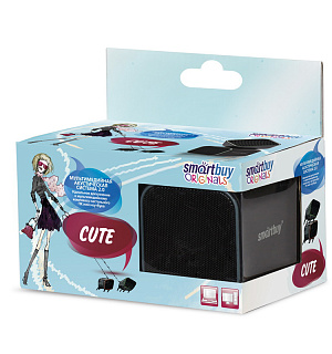 Колонки Smartbuy CUTE, 2*3,W, питание от USB, серый, черный