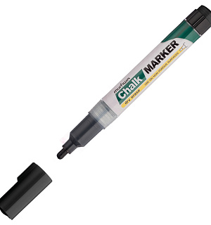 Маркер меловой MunHwa "Chalk Marker" черный, 3мм, спиртовая основа, пакет
