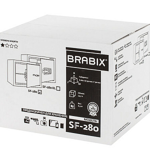 Сейф мебельный BRABIX "SF-280KL", 280х350х300 мм, ключевой замок, черный, 291148, S103BR212314