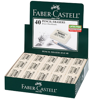 Ластик Faber-Castell "Latex-Free", прямоугольный, синтетический каучук, 37*25*7мм