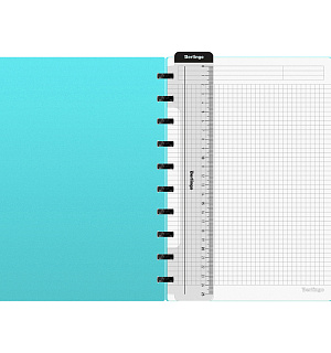 Бизнес-тетрадь В5+, 80л., Berlingo "Eclipse", клетка, на кольцах, с возм. замены блока, 80г/м2, пластик (полифом) обложка, линейка-закладка, красная