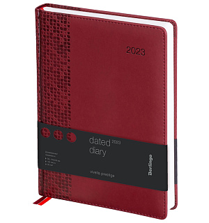Ежедневник датированный 2023г., А4-(B5), 184л., кожзам, Berlingo "Vivella Prestige", бордовый
