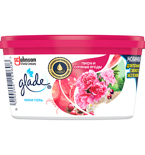 Освежитель воздуха мини-гель Glade "Пион и сочные ягоды", 70гр