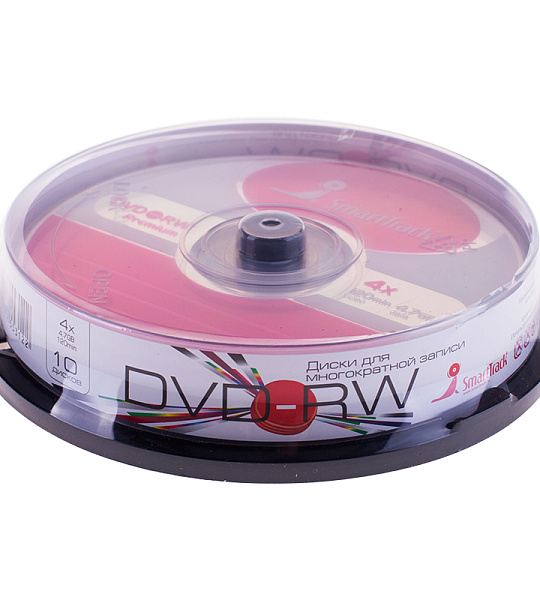 Диск DVD-RW 4.7Gb Smart Track 4x Cake Box (10шт)