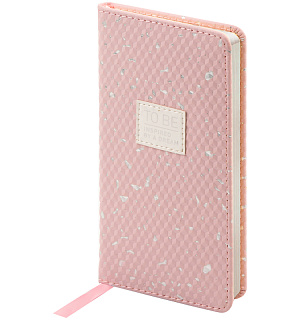 Еженедельник недатированный, карманный, 64л., кожзам, OfficeSpace "Fortune", розовый, серебр. срез