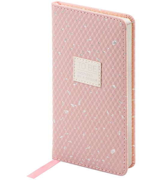 Еженедельник недатированный, карманный, 64л., кожзам, OfficeSpace "Fortune", розовый, серебр. срез