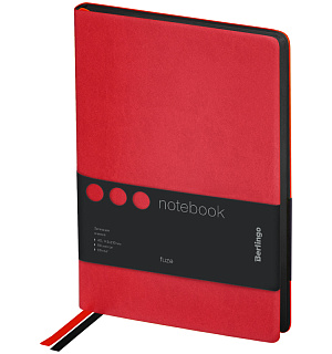 Записная книжка А5 80л., кожзам, Berlingo "Fuze", цветной срез, красный